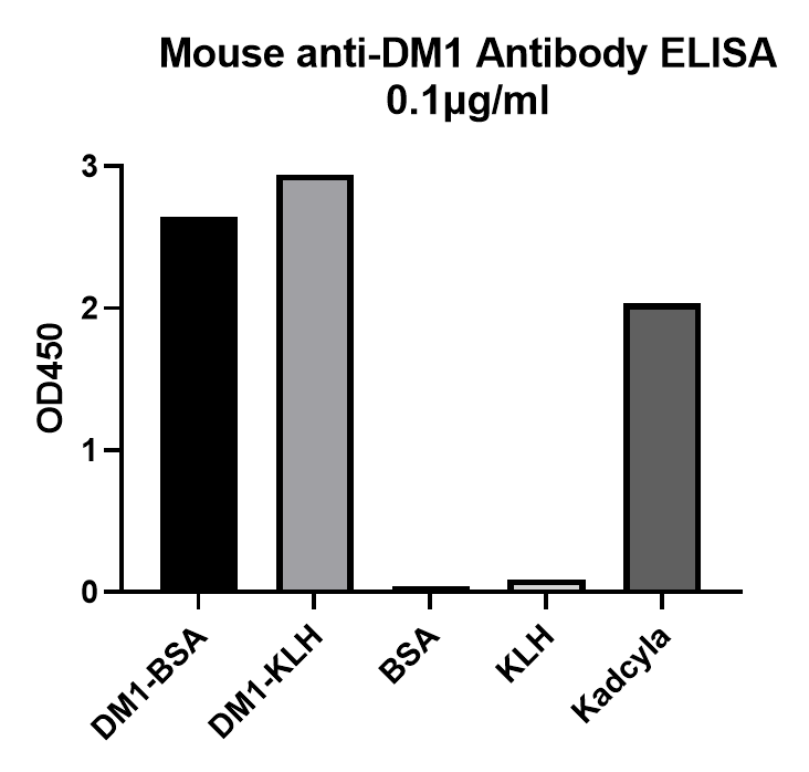 ELISA Binding Assay of Anti-DM1 Antibody to different proteins.