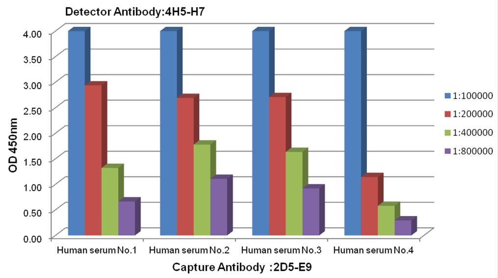 Observed Transferrin levels in several Human serum samples at different dilution.