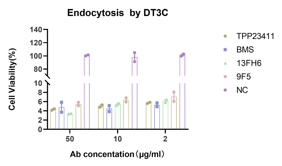 ADC endocytosis by DT3C